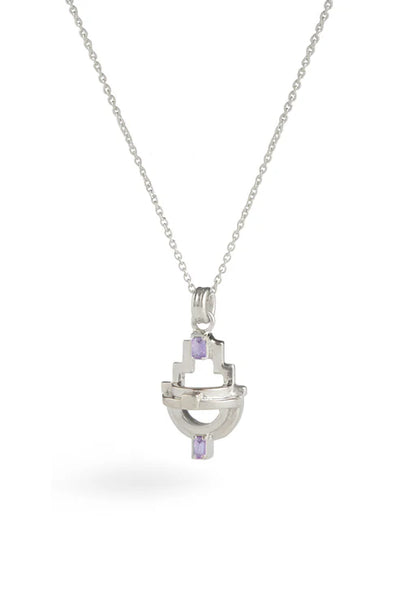 Ayah Necklace - Silver & Amethyst