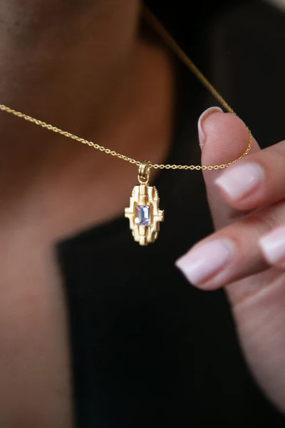 Mayan Necklace - Gold & Ametrine