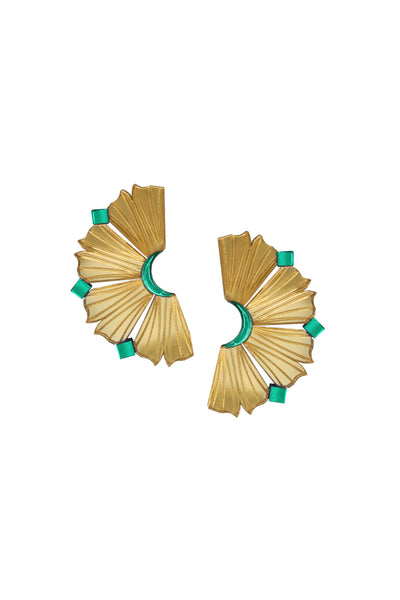 Nalla Earrings (Small) - Gold & Teal
