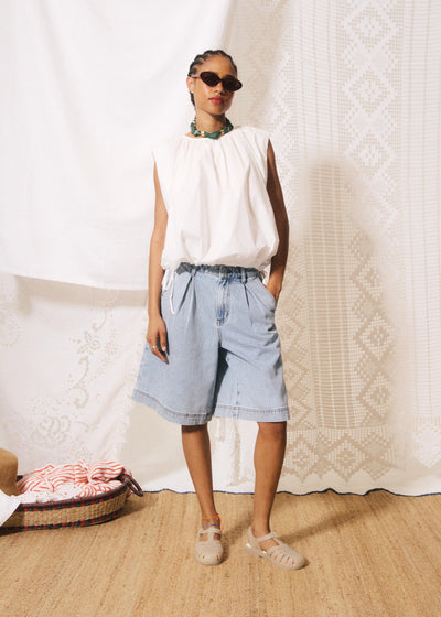 Gaspare Bermuda Denim Shorts - Light Denim