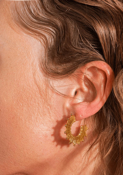Circus Gilded Hoop Earrings - Gold