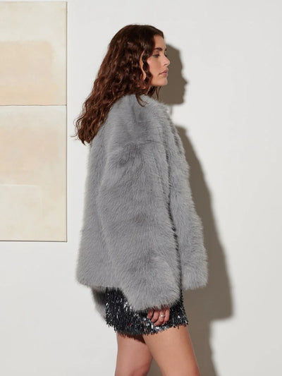 Rylee Faux Fur Coat - Souris Grey