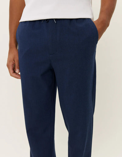 Como Tapered Textured Drawstring Pants - Dark Navy