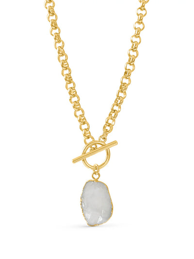 Deity Moonstone Necklace - Gold Plating