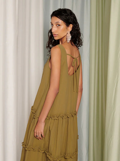 Yala Midi Dress - Peat Moss
