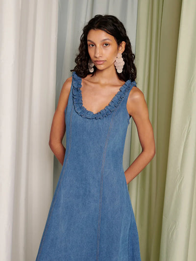 Irene Midi Dress - Indigo Blue