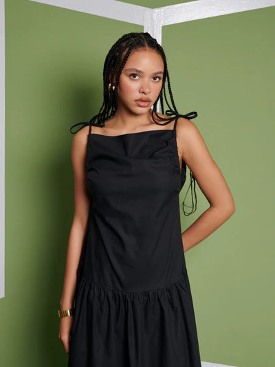 Venus Midi Dress - Coal Black