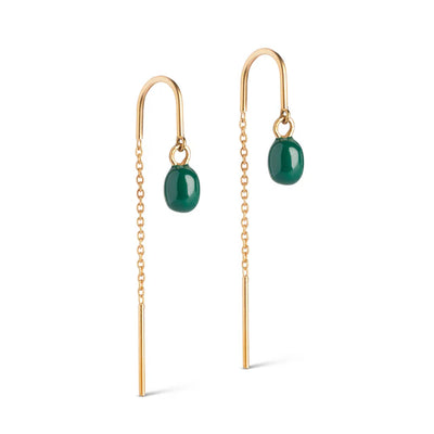 Eleanor Earrings - Gold/Petrol Green