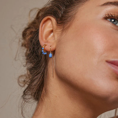 Eleanor Earrings -Gold/ Cornflower