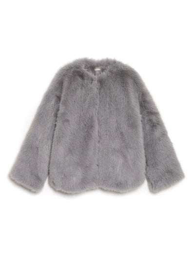 Rylee Faux Fur Coat - Souris Grey