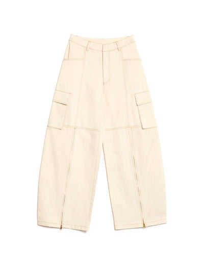 Asma Cargo Trousers - Ivory Cream
