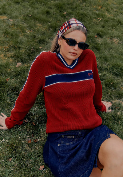 Joey Unisex Knit - Cherry