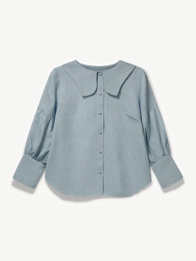NO MORE NOBODY' - Habiba Blouse Organic Cotton - Blue