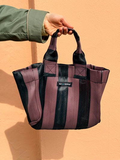 Micro Shopper Bag - Fig Brown/Black