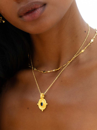 Indus Lapis Necklace - Gold Plating