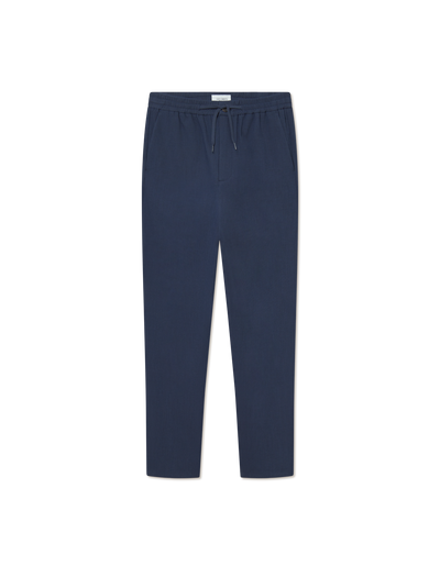 Como Tapered Textured Drawstring Pants - Dark Navy