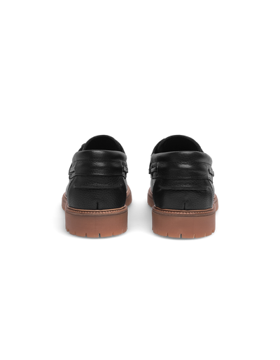 Taylor Leather Boat Shoe - Black