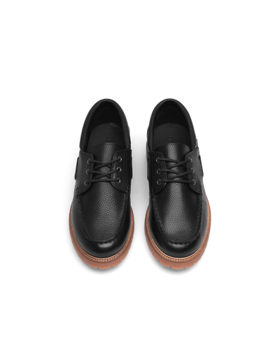 Taylor Leather Boat Shoe - Black