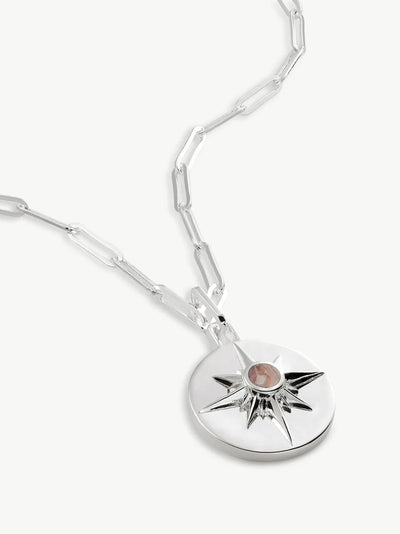 Astrid Necklace - Sterling Silver/Pink Rhodochrosite
