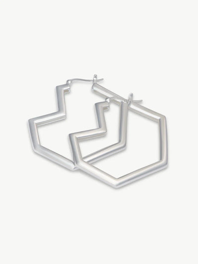 Daryl Large Hoops - Sterling Silver