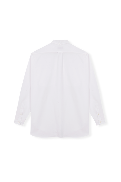 Long Sleeve Baggy Oxford Shirt - White