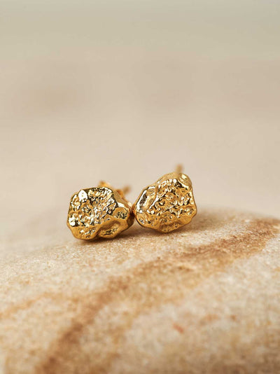 Magma Textured Studs - Gold Plating