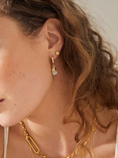 Magma Textured Studs - Gold Plating