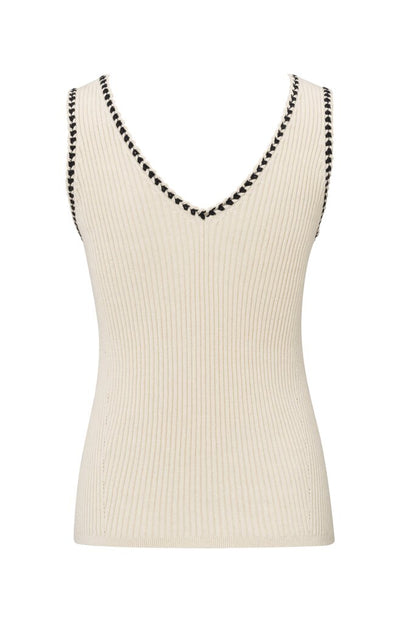 Rib Tanktop with Fun Details - Summer Sand