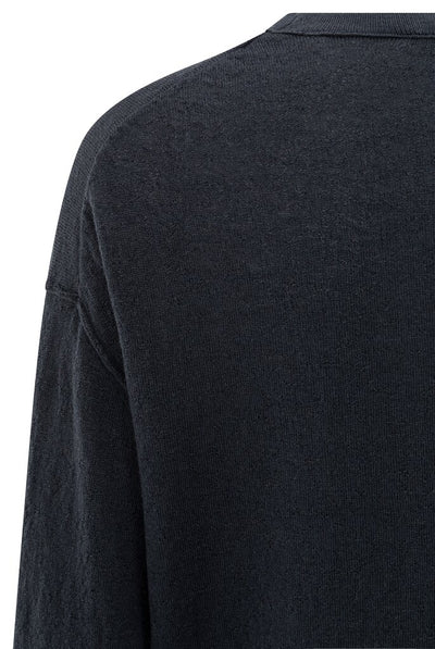 Textured Round Neck Sweater - Inkwell Blue
