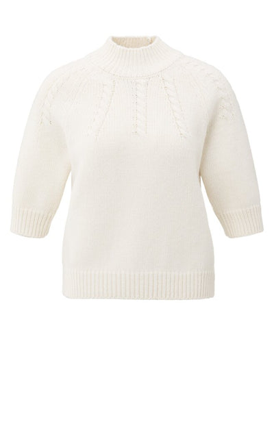 Cable Sweater Short Sleeve - Off White