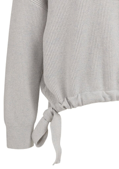 Sweater with Tie details - Vapor Blue Grey Melange