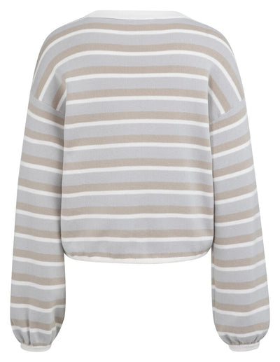 Striped Sweater with cord - Vapor Blue Grey Dessin