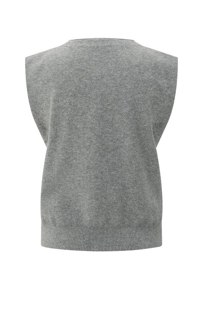 Knitted Gilet - Medium Grey Melange