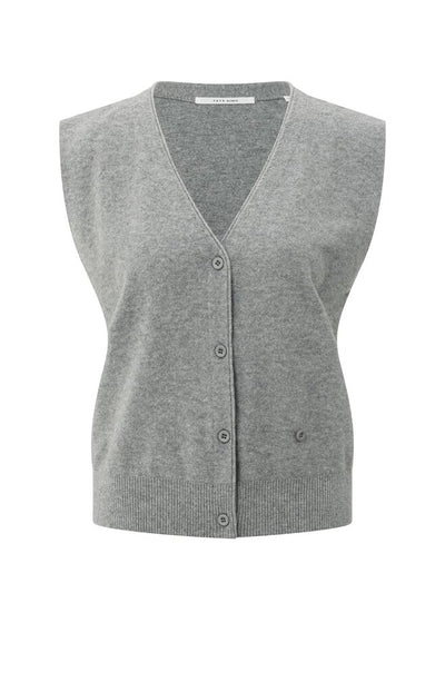 Knitted Gilet - Medium Grey Melange