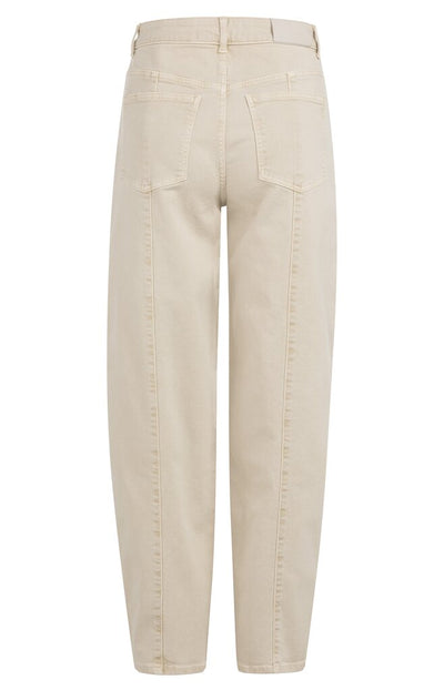 Barrel Jeans with back seams - Sandstone Beige