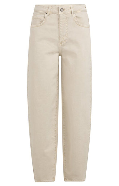 Barrel Jeans with back seams - Sandstone Beige