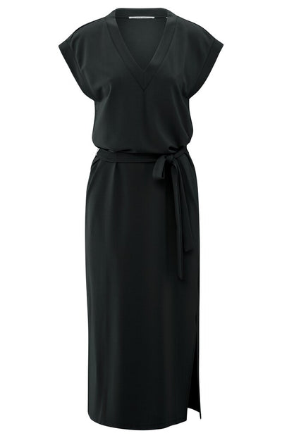 V - Neck T-Shirt Dress - Washed Black