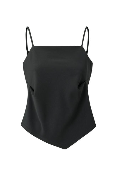 Asymmetric Strappy Top - Washed Black