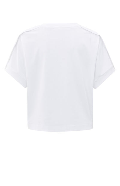 Jersey Top with Folded Details - Pure White