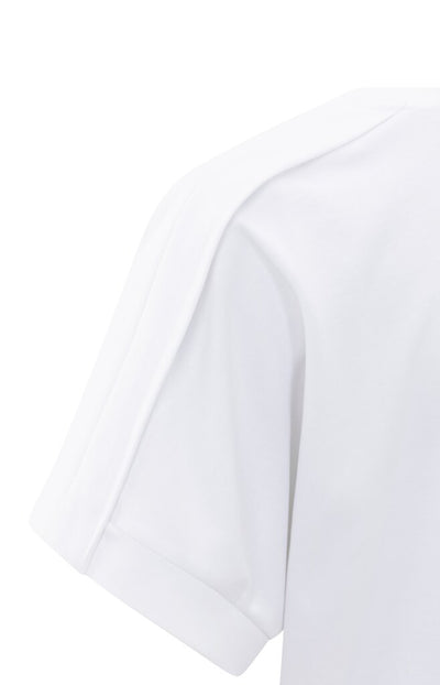 Jersey Top with Folded Details - Pure White