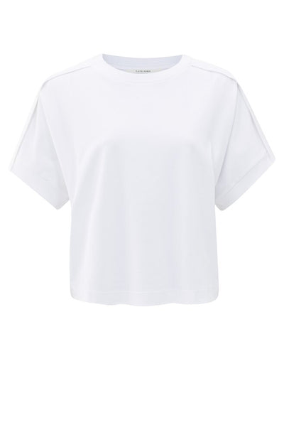Jersey Top with Folded Details - Pure White