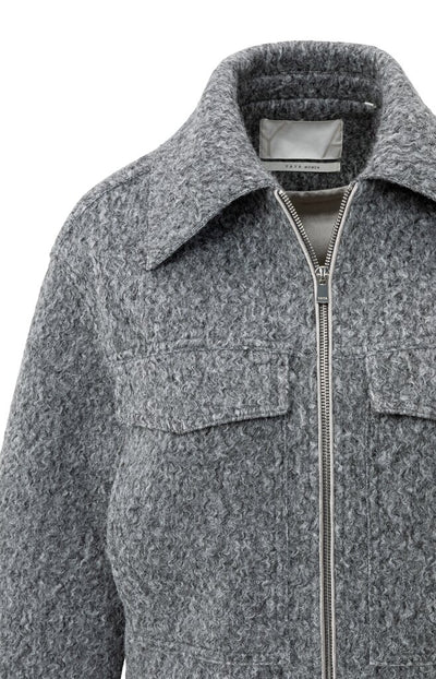 Short Boucle Jacket - Black Oyster Melange