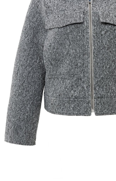 Short Boucle Jacket - Black Oyster Melange