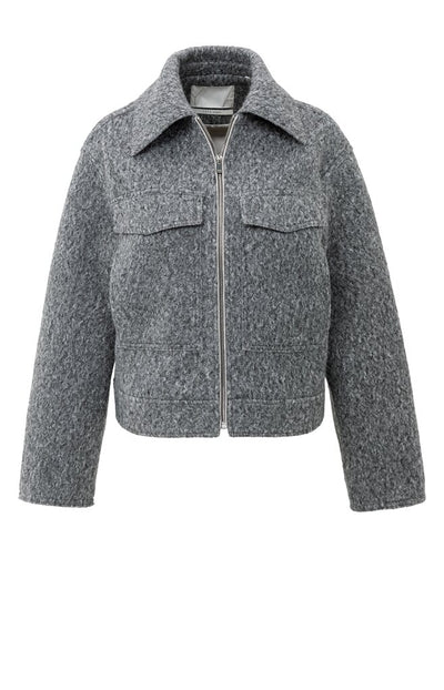 Short Boucle Jacket - Black Oyster Melange