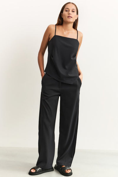 Asymmetric Strappy Top - Washed Black