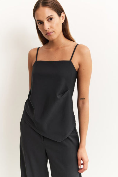 Asymmetric Strappy Top - Washed Black
