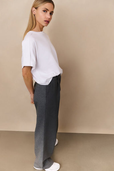 Jersey Top with Folded Details - Pure White