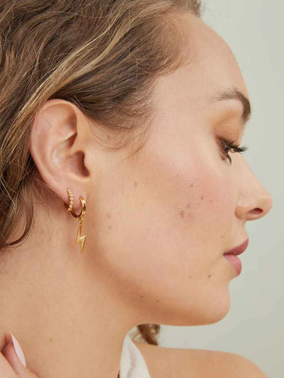 Petra Beaded Huggies - Gold Plating