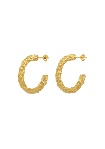 Moonstruck Gilded Hoop Earrings - Gold
