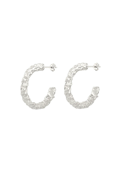 Moonstruck Gilded Hoop Earrings - Silver